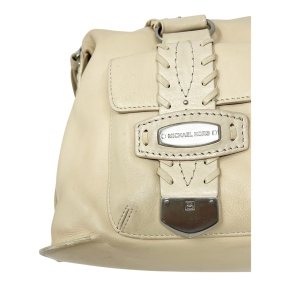 MICHAEL KORS Western Light Beige Leather Hobo Shoulder Handbag - Picture 8 of 12